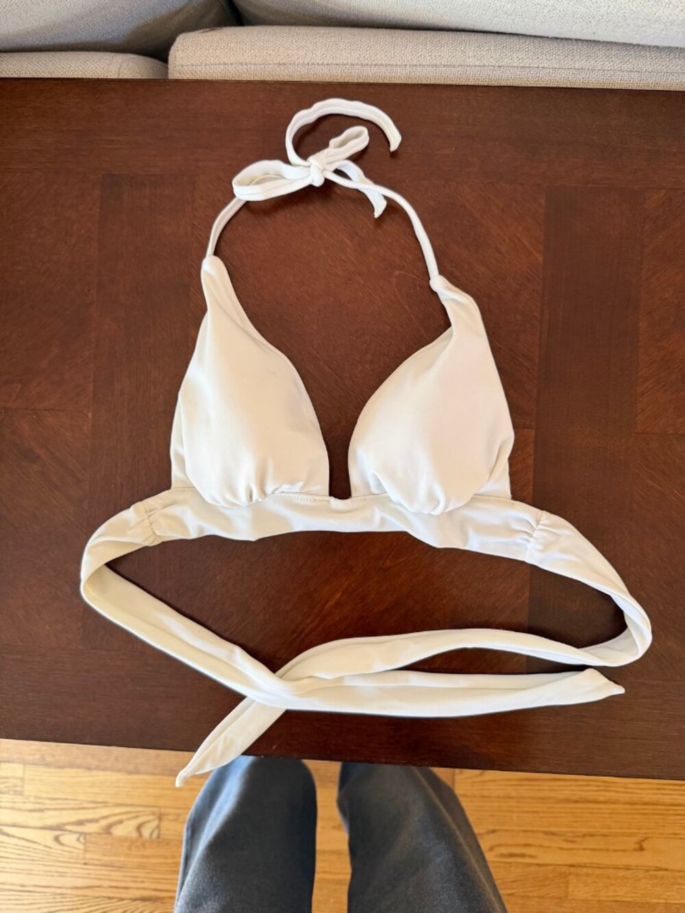 Victoria's Secret White Halter Bikini Top XS